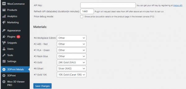 3DPrint: Metal Prices addon